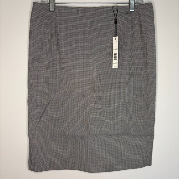 T Tahari Dresses & Skirts - T TAHARI NEW Women 10 Skirt Black White Houndstooth Lined Knee Length